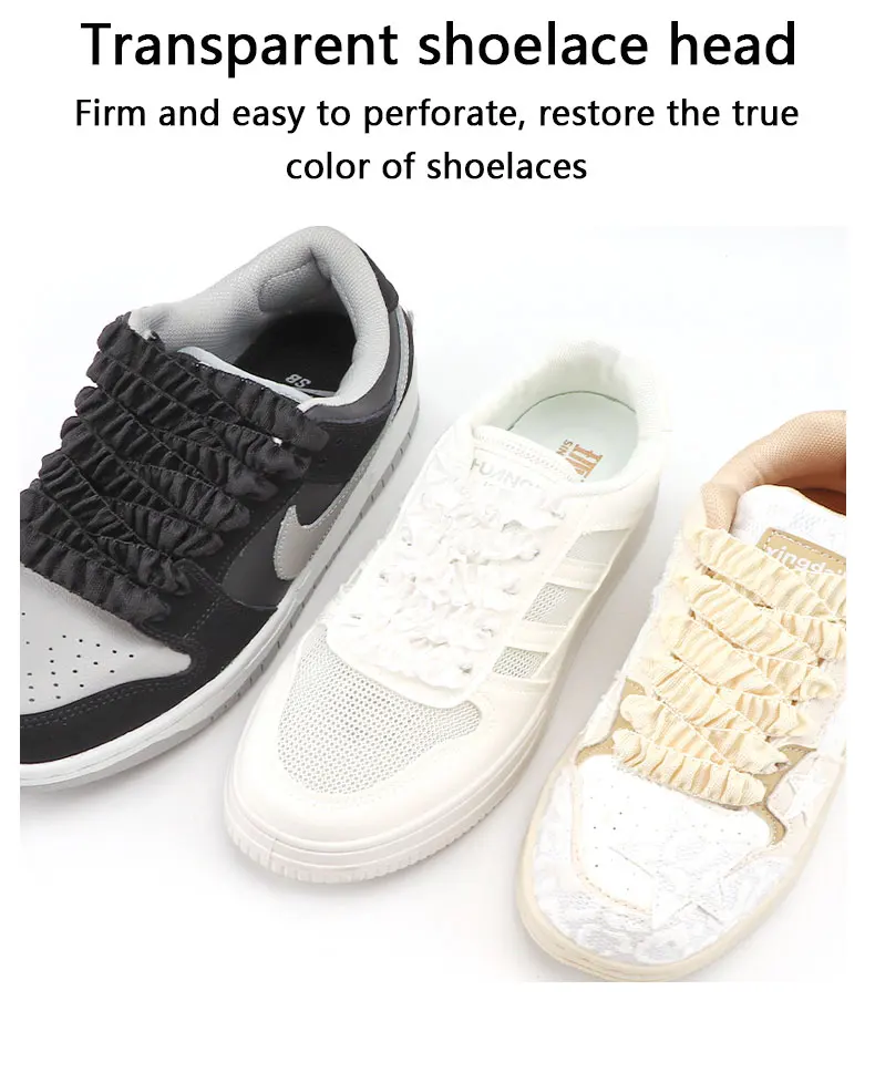 Niedliche, mädchenhafte Schnürsenkel im Fungus-Stil für Sneaker, flache, elastische Seidenschnürsenkel, Schuhzubehör, Tennisschnürsenkel – Detail 4