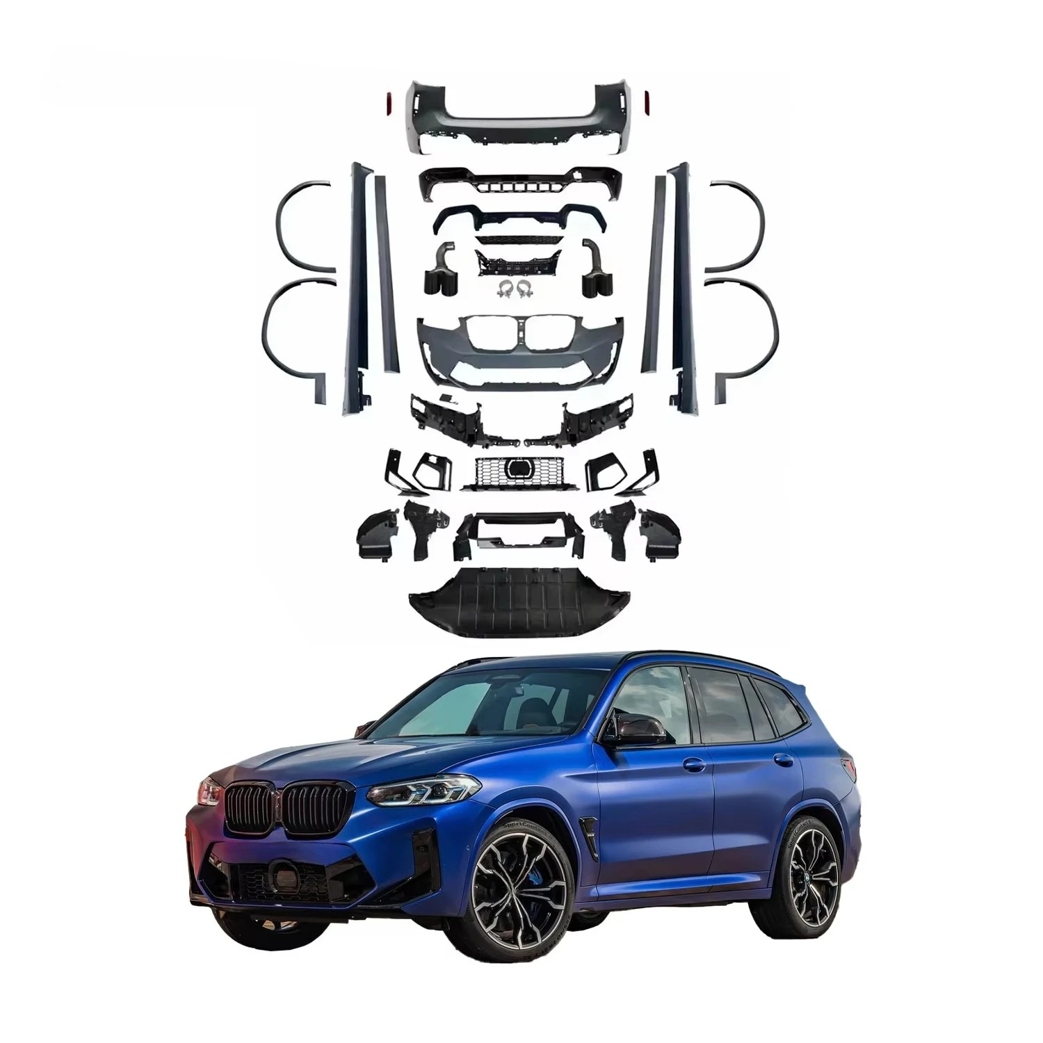 High Quality for BMW F97ody Kit for BMW BMW G01 X3 21+ Upgraded F97 LCI X3M Body Kit Front Lip Rear Diffuser