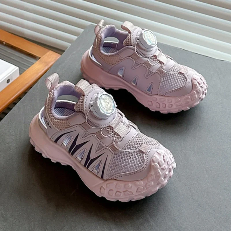 New Children's Sandals for School Sports Summer Kids Shoes for Boy Fashion Mesh Cut-outs Girls Causal Running Sandals Versatile