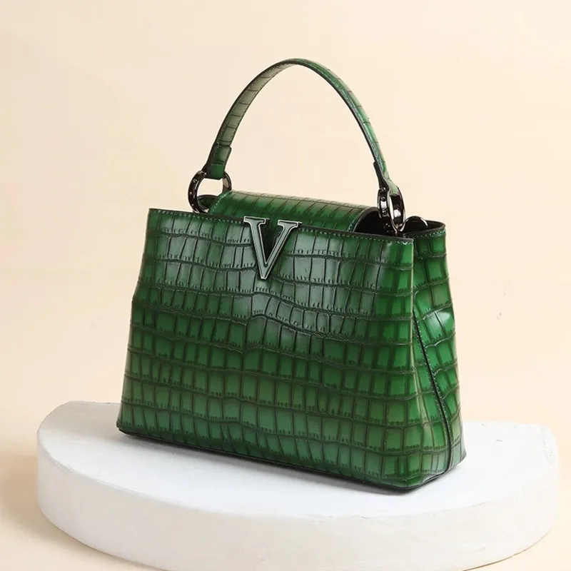 

Crocodile Pattern leather Women's Handbag Luxury Fashion Shoulder Messenger Bag Ladies Portable Crossbody Shell Bags 2025 New