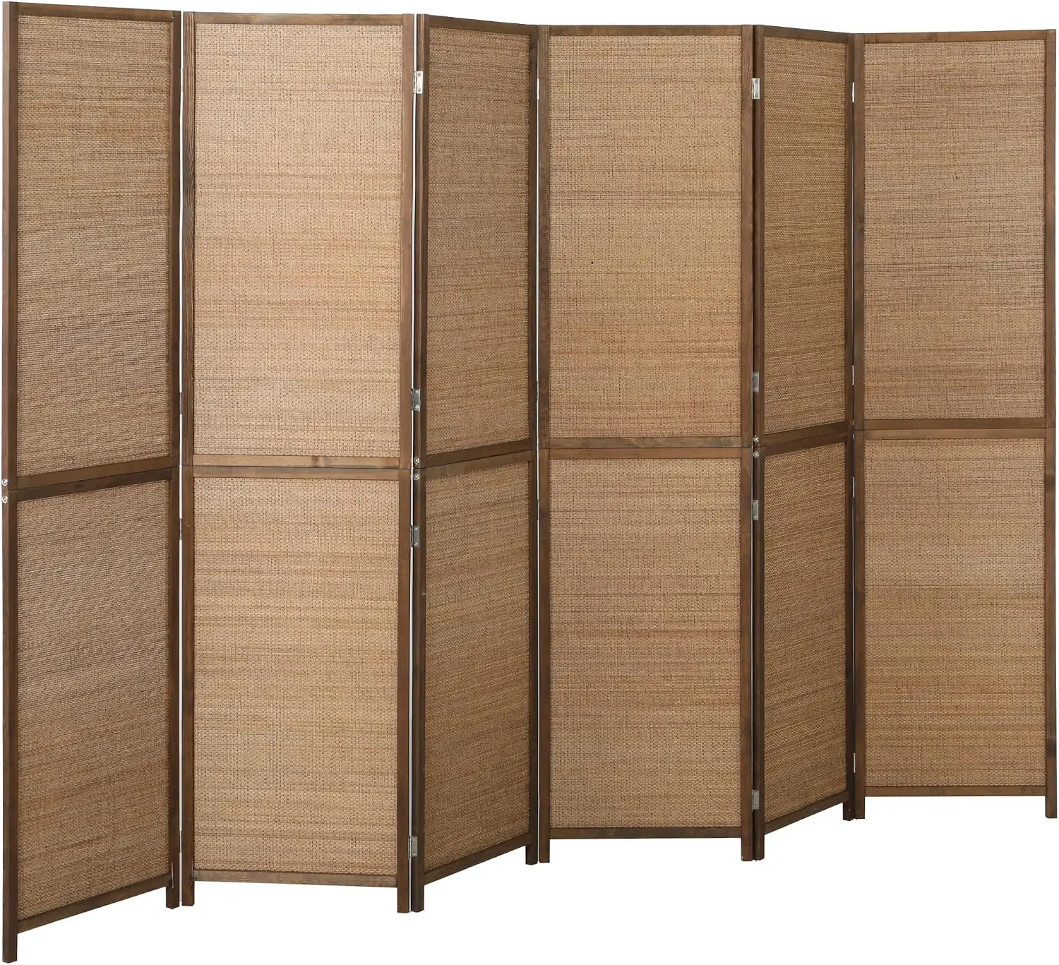 Six Foot Room Divider Six Panel Handcrafted Bamboo Privacy Screen Brown Handwoven Bamboo Wall Partition Room Separation Portable