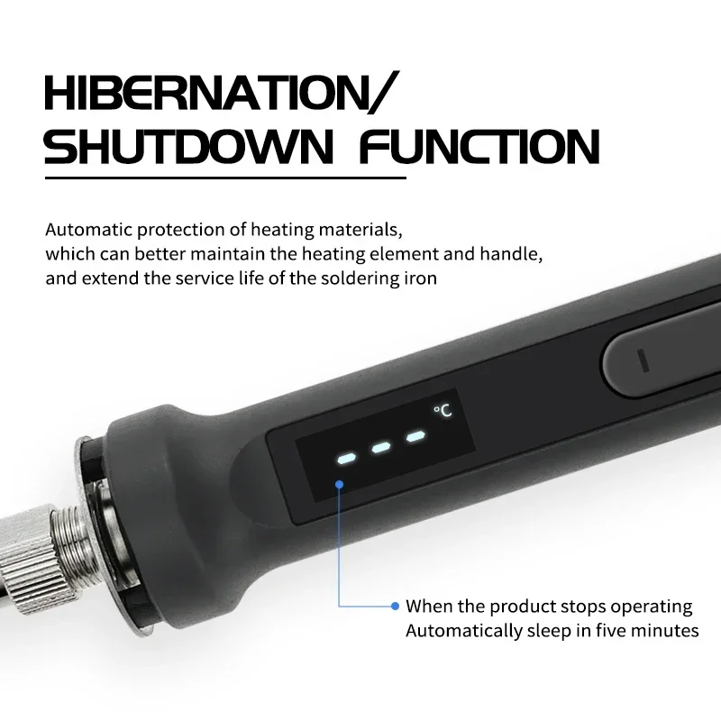 طقم مكواة لحام رقمية 100 وات مع تحكم في درجة الحرارة LCD، وقلم حرارة قابل للتعديل وأطراف سيراميك لإعادة صياغة الإصلاح الدقيقة