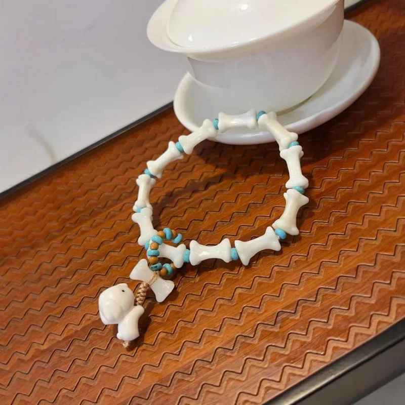 Dog Bone With Magnesite Turquoise Bracelet Girls