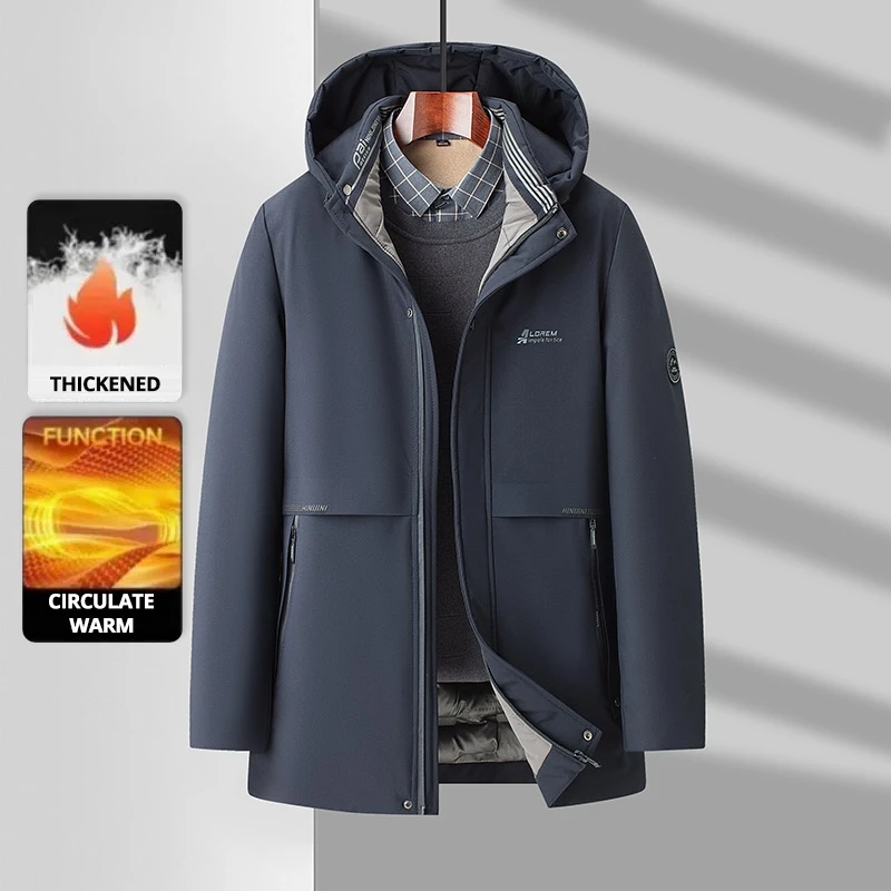 Top Grade Thick Fashion Casual Designer Outerwear Hooded Winter Warm Parka Coat Mens Newest Jacket Windbreaker Mens Clothes - Image 6