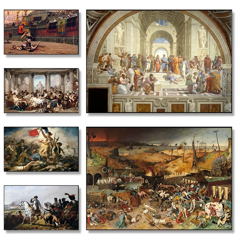 Classics Famous Paintings Posters Crossing The Delaware Prints Canvas Printing Retro Wall Art Picture for Living Room Home Decor