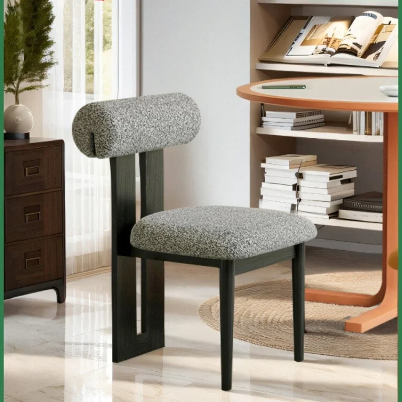 

Nordic solid wood dining chair home island French medieval makeup backrest Italian meal