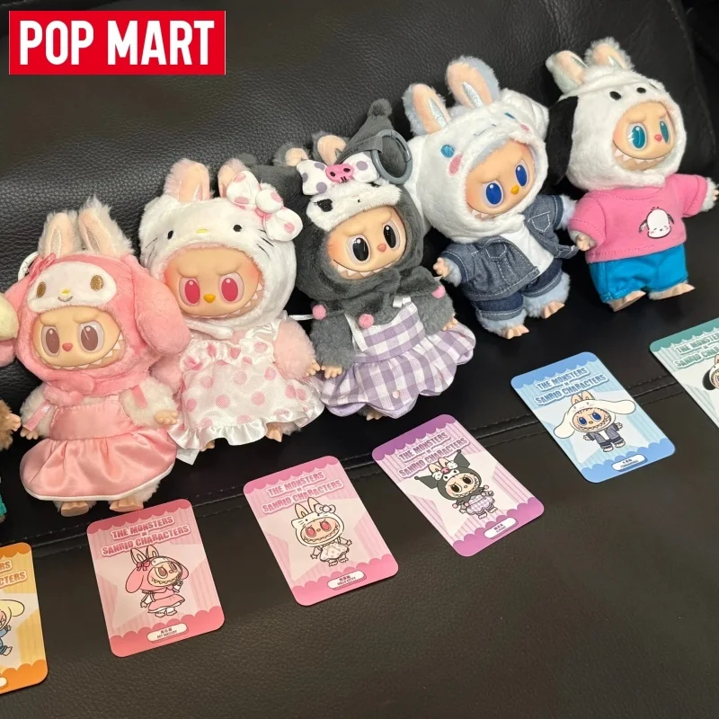 

POPMART The Monsters × Sanrio Characters Series Vinyl Plush Keychain Blind Box Hanging Doll Collectible Kawaii Bag Charm Gifts