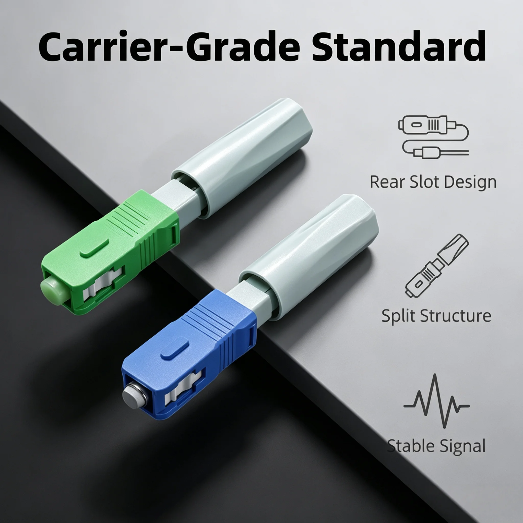 SUMMITEK 10-100PCS SC APC/UPC SM Single-Mode Fiber Optical Connector FTTH Tool Cold Connector Tool Fiber Optic Fast Connectors