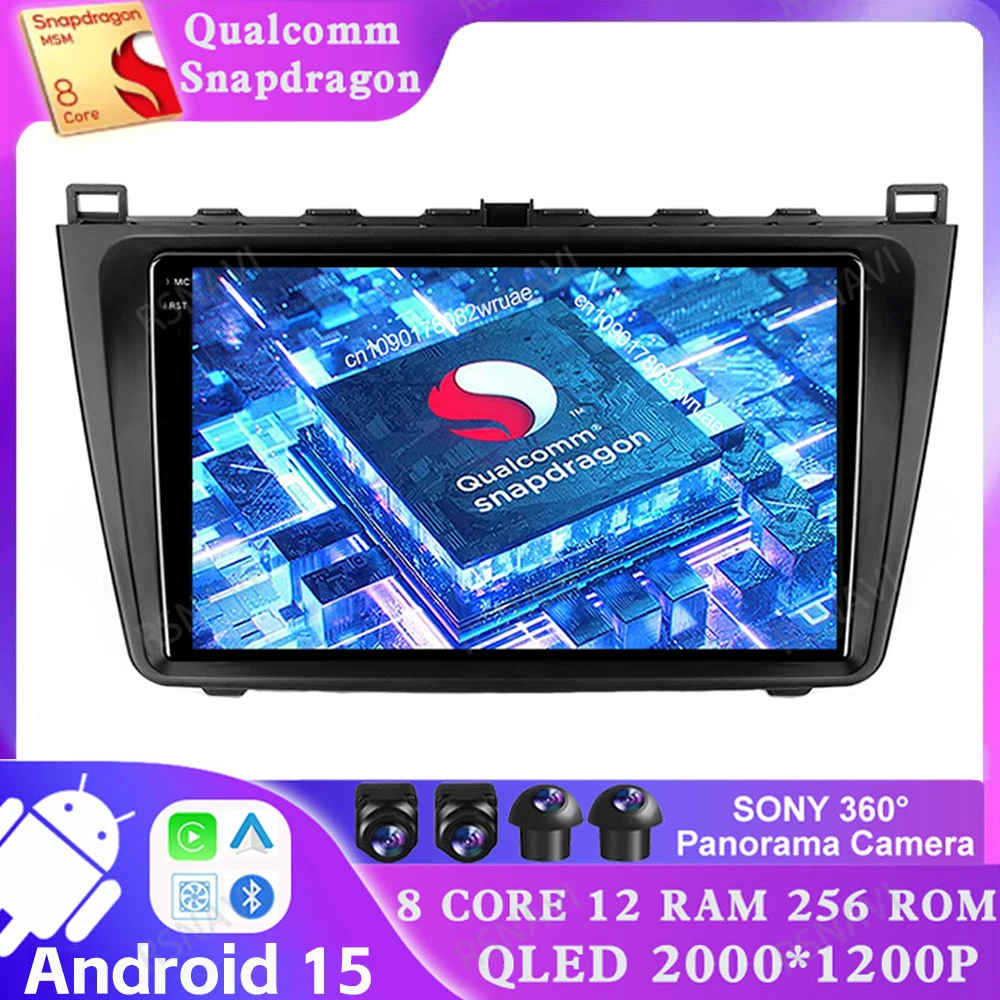 

Android 15 For Mazda 6 GH 2007 2008 2009 2010 2011 2012 Multimedia 4G LTE 5G WIFI DSP Car Radio Navigation Viedo Player Qualcomm