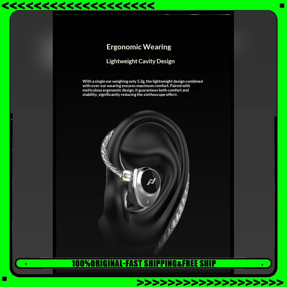 Feaulle Lyric Wired HiFi In-Ear Earphones 10.2mm Dynamic Driver 3.5mm 4.4mm Detachable Cable For Gifts