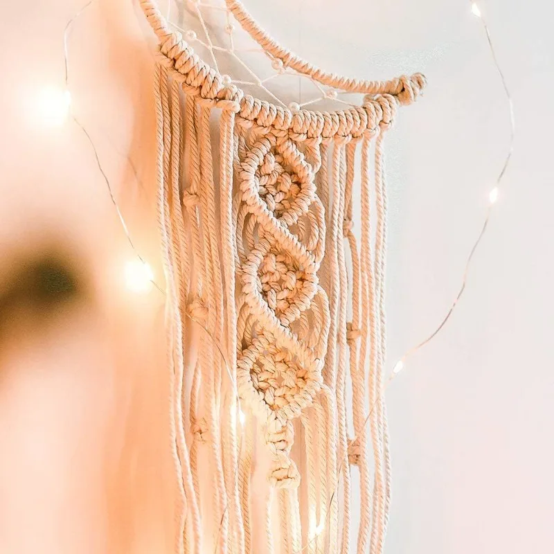 Popular European Artificially Woven Cotton Rope Tapestry Fringed Home Wall Hanging Decoration Soft Decoration Collection