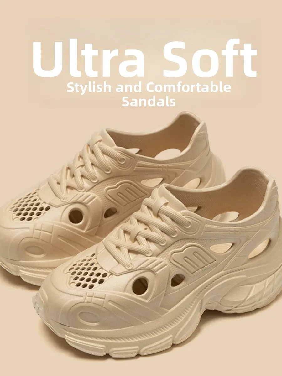 Casual Sport oes Mujer Papá oes Beach oes EVA Water oes Diseño calado Sandalias planas cómodas para el verano