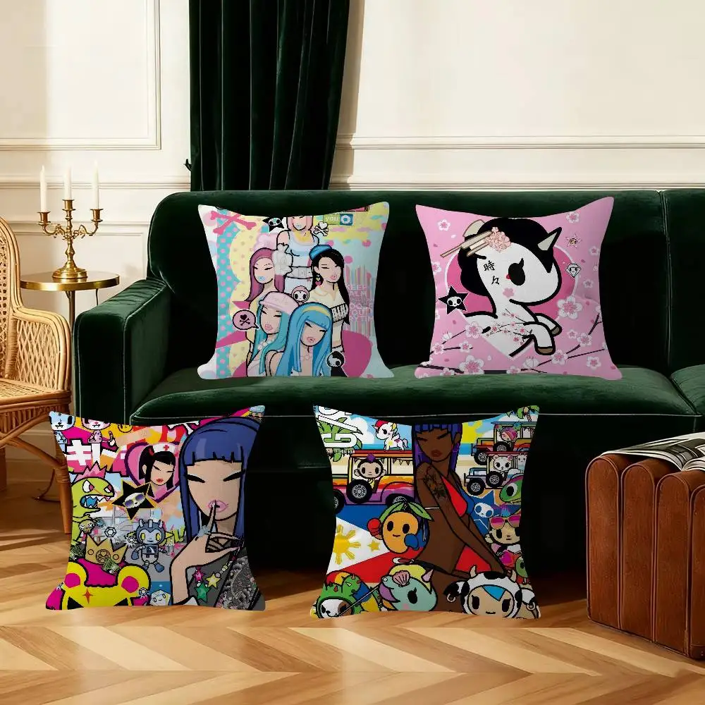 Anime T-TokidokiS Enamel Pin  Decorative Pillowcase Square Pillowcase Home Office Decorative Cushion Cover