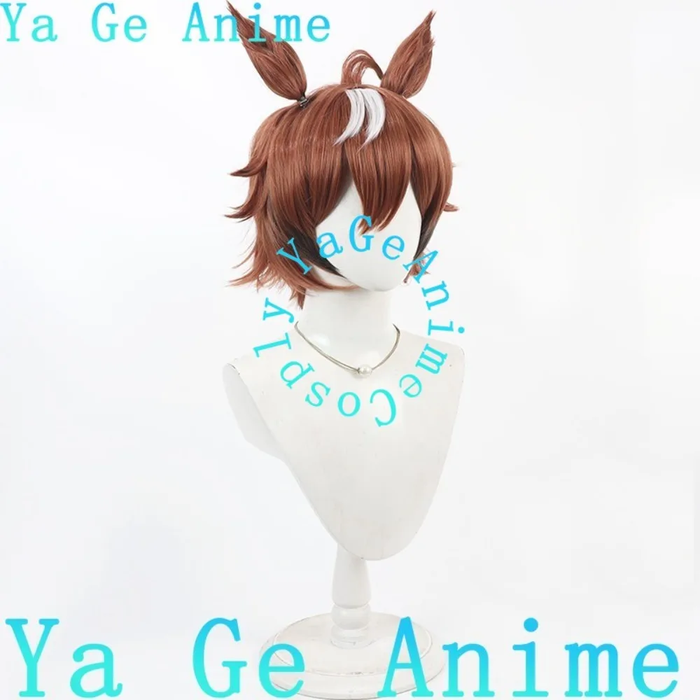 Wig Cosplay Uma Musume Pretty Derby Shinko Windy dengan Telinga dan Ekor Wig Acara Realitas Halloween Permainan Anime