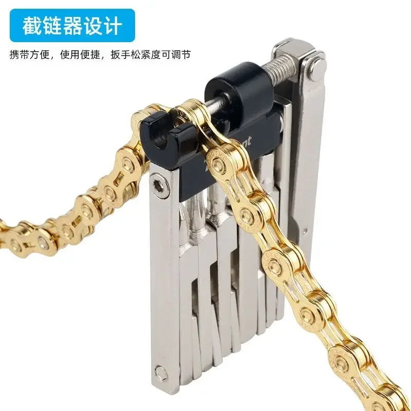 Compacte 11-In-1 Fiets Multitool Ketting Cutter Zeskant Zeskant Kruis T25 Spaak Dop Sleutel Schroef Driver Set