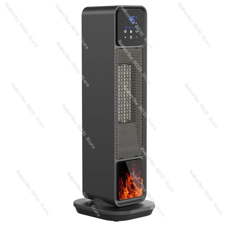 New Vertical Electric Heater, Household Quick Heat Hot Air Fan, Oscillating Portable Heater with Flame Effect