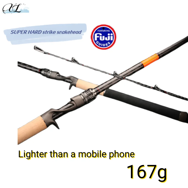 XL Fuji Ultralight SuperHard Casting Fishing Rod XH High Carbon Lure Fishing Rod 2 Sections Fast Action 2.1m2.28m Snakehead Rods