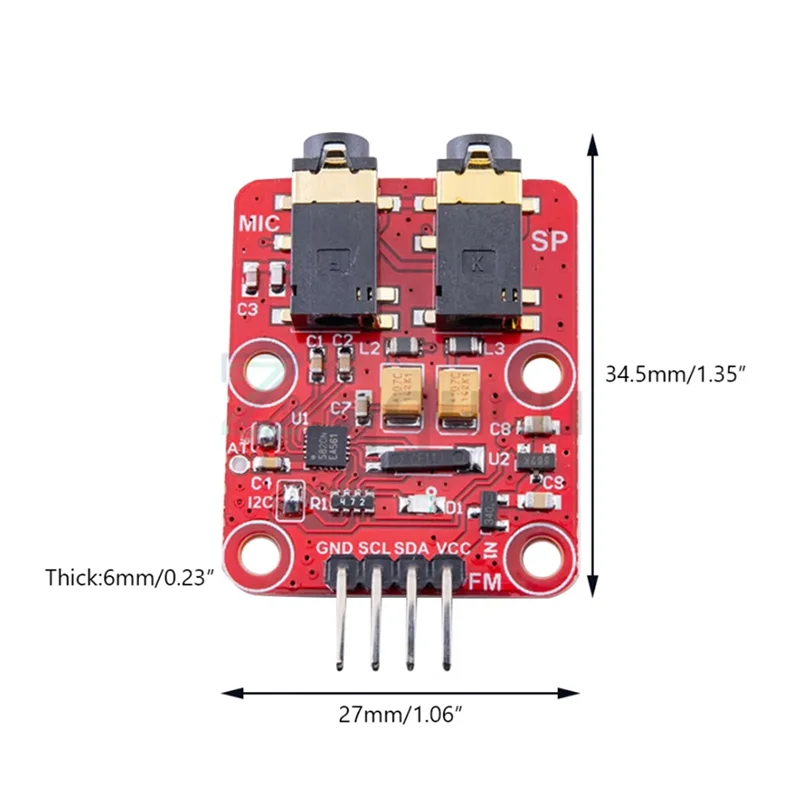 -Module Radio FM A15I Module Radio FM 3.3-5V 3Mm 0,23Ma Module émetteur-récepteur de Modulation de fréquence FM