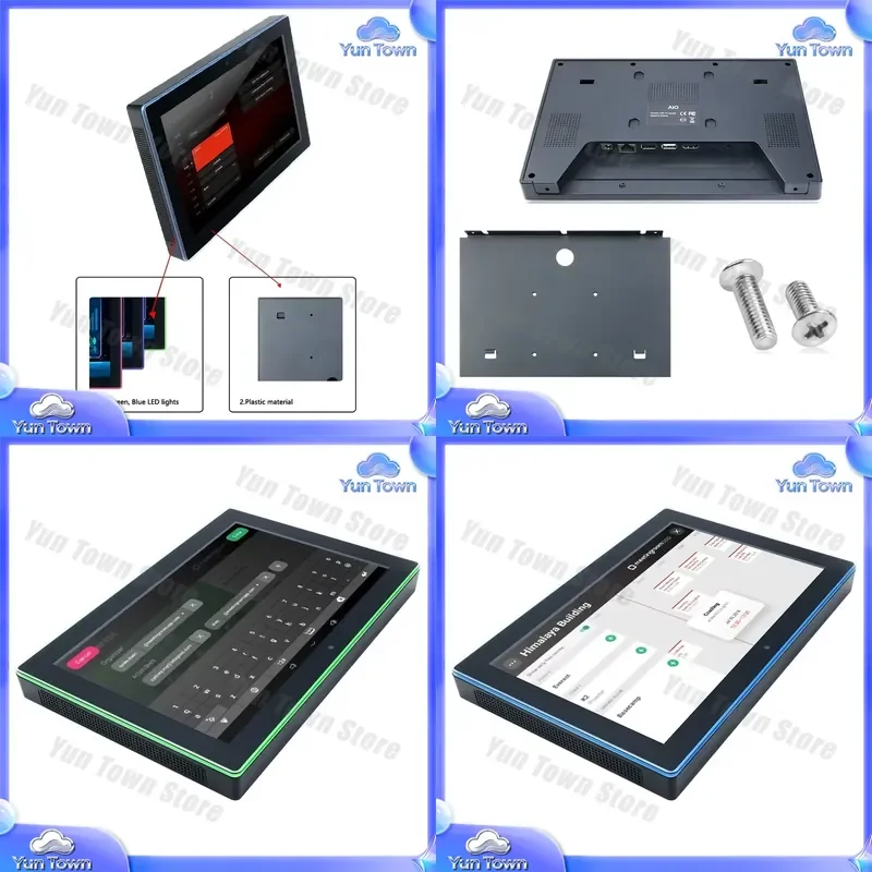 Sunworld Tablet 10.1 Inch RK3288 Quad Core Android 9 POE Tablet with LED Light Bar for Meeting Room Booking System for Office