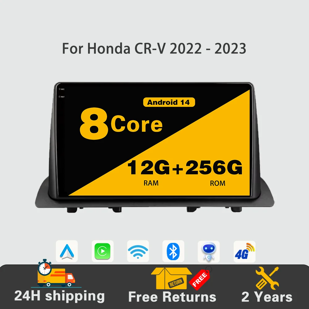 

Android 14 Car Radio Multimedia Video Player Stereo Navigation GPS IPS Screen Carplay Wireless 4G DVD For Honda CR-V 2022 - 2023