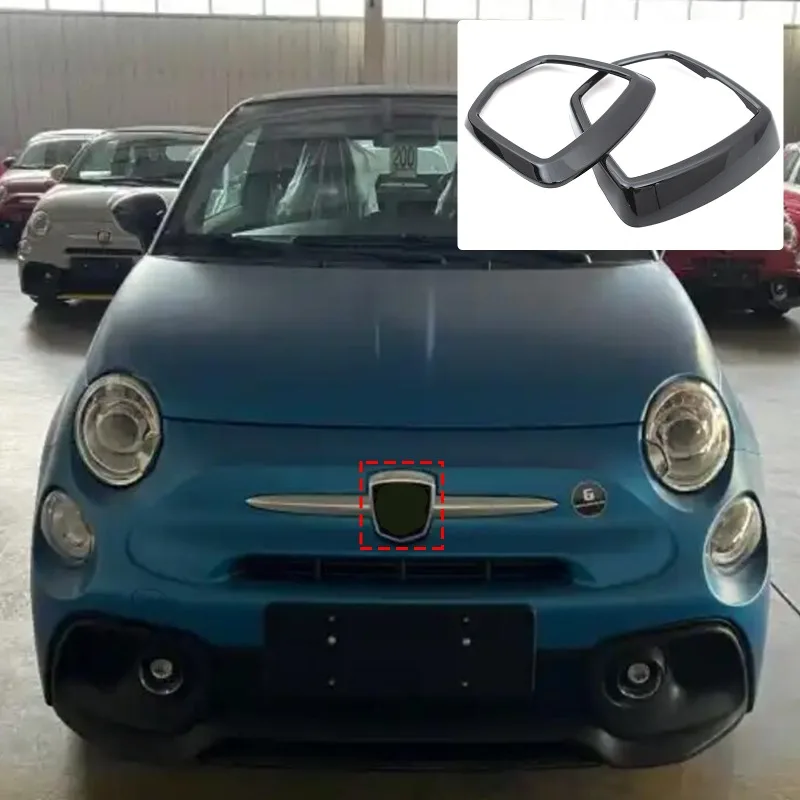 

2pcs ABS For 2017+ Abbas 595/695 Front and Rear Emblem Rings Emblem Trim Pieces Car Accessories