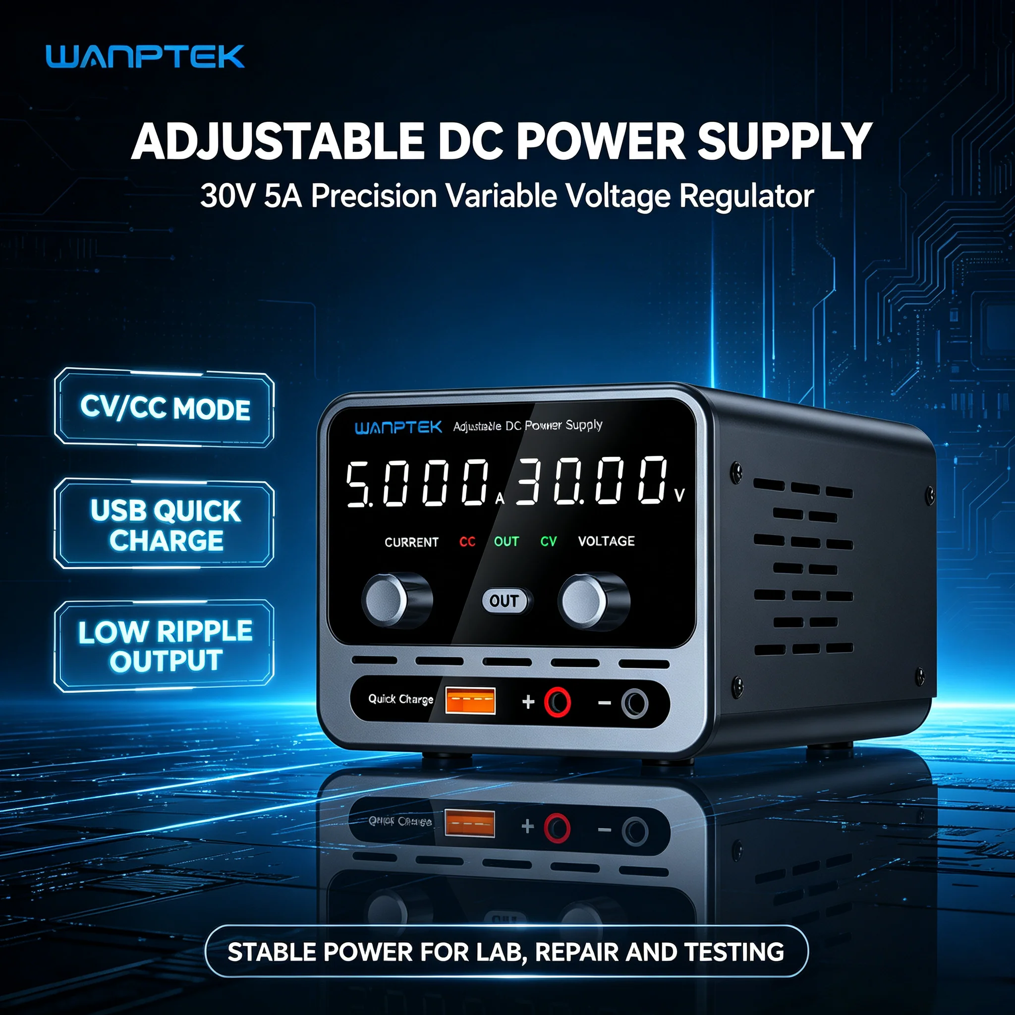 WANPTEK MN/TPS/TPS-C Adjustable DC Power Supply Programmable Stabilized Bench Power Source Lab Electronic Repair Test