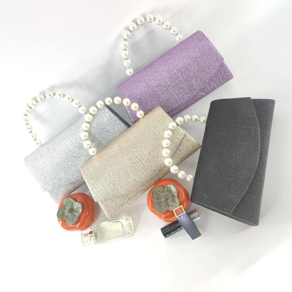 

Women Evening Banquet Bag Elegant Glitter Pearl Handle Ladies Clutch Party Wedding Clutch Bags Banquet Handbag