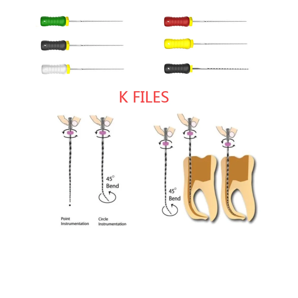 

10 Packs/6pcs Dental Hand Use K Files 21cm 25mm Stainless Steel Endodontic Root Canal File Dental Dentistry Treatment Tools