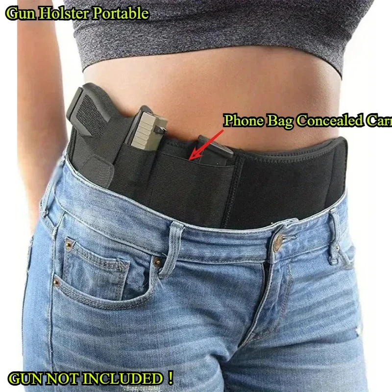 Coldre Tático para Arma de Caça e Fitness para Cinto de Cintura - Bolsa de Celular Portátil para Transporte Oculto e Defesa Abdominal Discreta