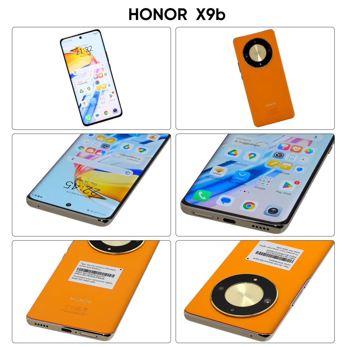 Смартфон HONOR X9b, телефон с экраном 512 дюйма, 12 Гб + 6,78 ГБ, 120 Гц, тройная камера МП, Android 13, две SIM-карты, Magic6 Lite X50