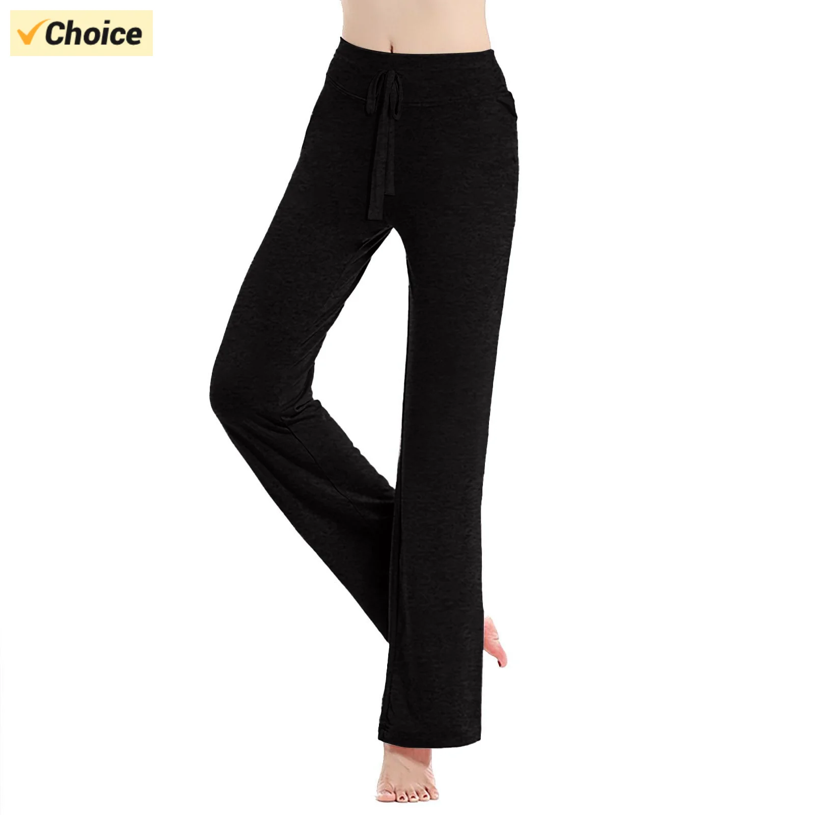 Women's Bootcut Yoga Pants Long Bootleg High-Waisted Flare Pants with Pockets Fashion Slim Fit Trousers Sports Casual Pants