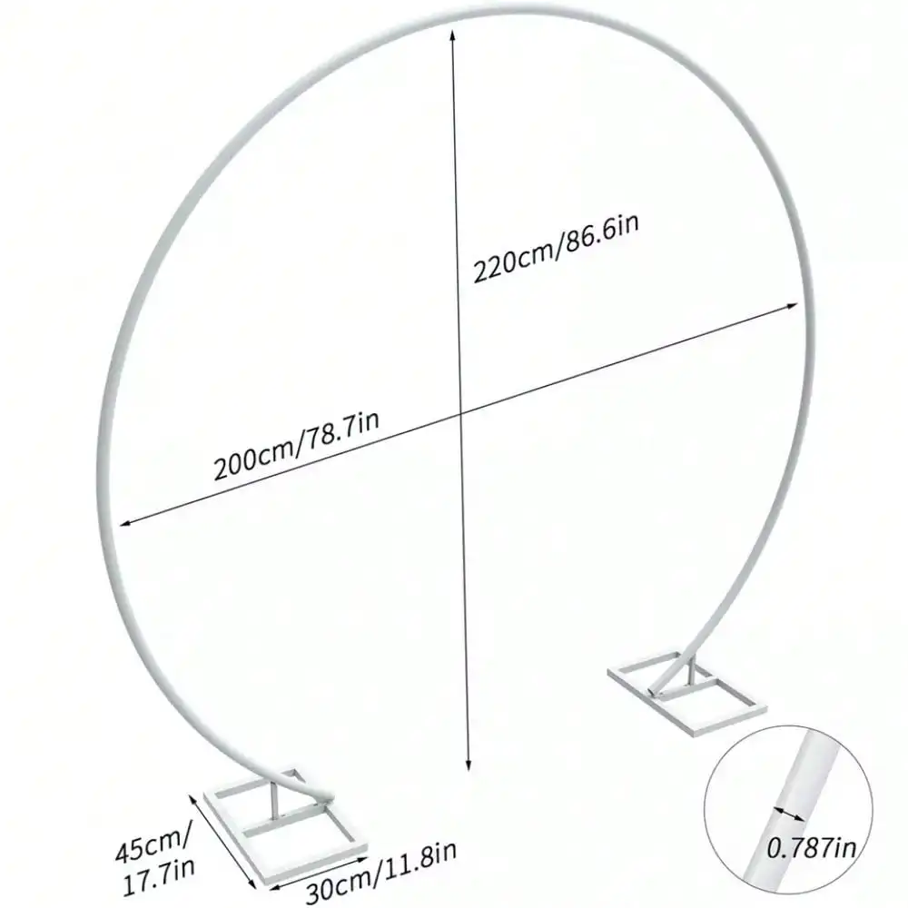

Metal Round Wedding Backdrop Stand Free Standing Falling Curtain Arch Venue Deco