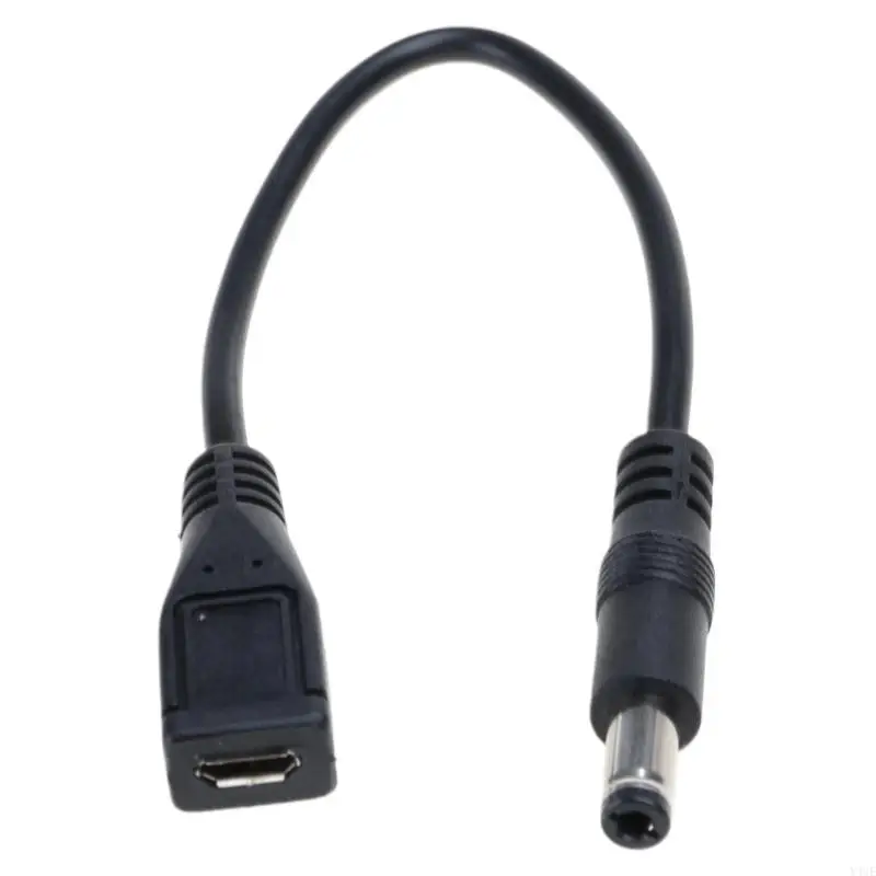y4ue 7.9in micro USB 5Pin أنثى إلى DC5525 5521 محول الطاقة سلك 22AWG 3A النحاس
