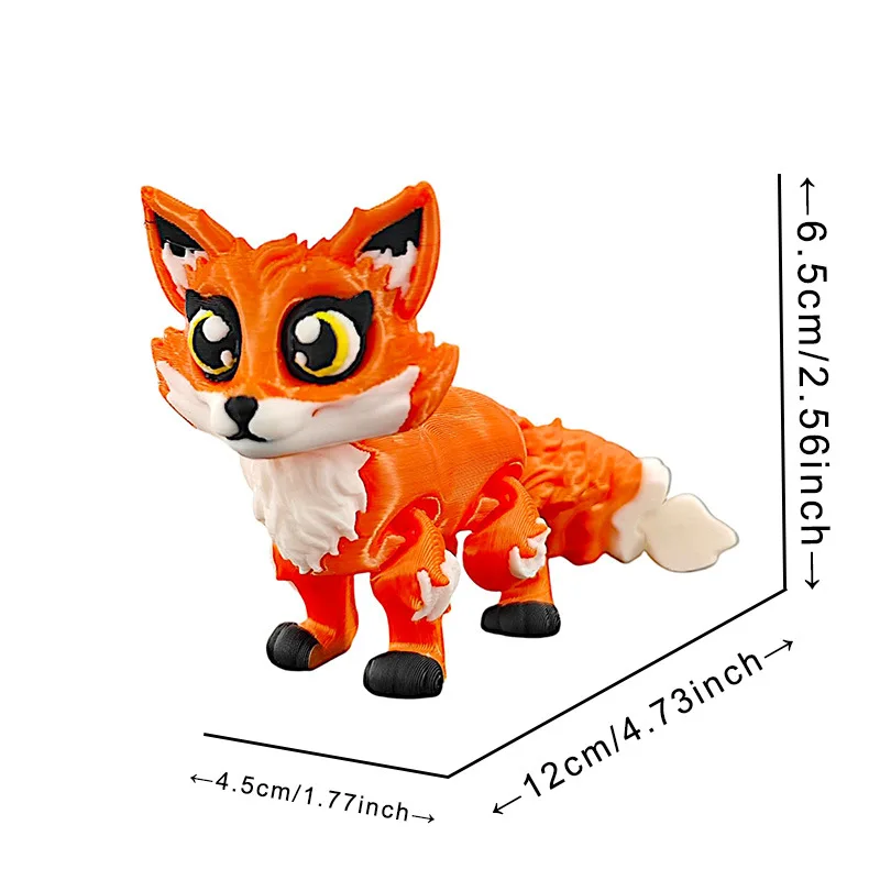 جديد ثلاثية الأبعاد لعبة مطبوعة نماذج للحيوانات صغيرة لطيف الثعلب التماثيل عناصر مصغرة سطح المكتب الحلي ديكورات المنزل هدايا الأطفال