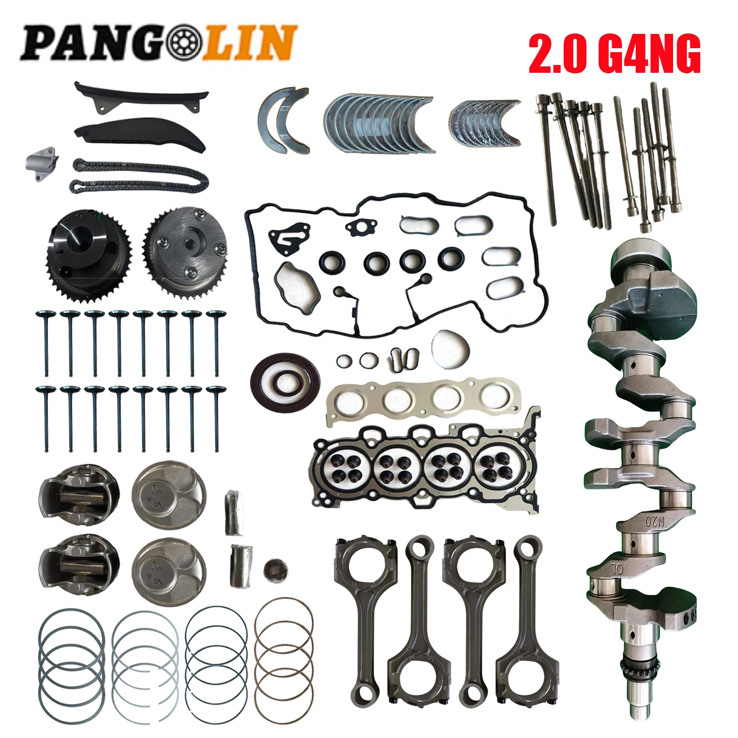 

243502E650 222122E000 1set G4NG Engine Rebuild Kit Piston Set For 2016-2019 Hyundai Sonata Hybrid 2.0L Connecting Rods New Parts