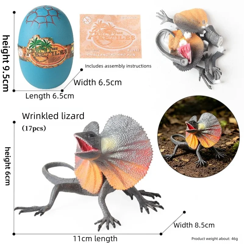Oenux 4D Assembly Insect Reptile Models Beetle Lizard Centipede Snake DIY Kit Realistic Bug Figurines for Collection Desktop Dec