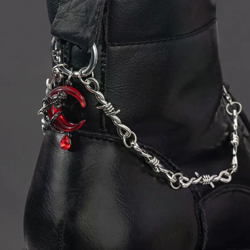 1 قطعة الرجعية القوطية الشرير انفصال مزدوجة شوكة الأحذية ديكور سلسلة سهلة الإصدار مشبك آلية مثالية DIY بها بنفسك الإكسسوارات #1