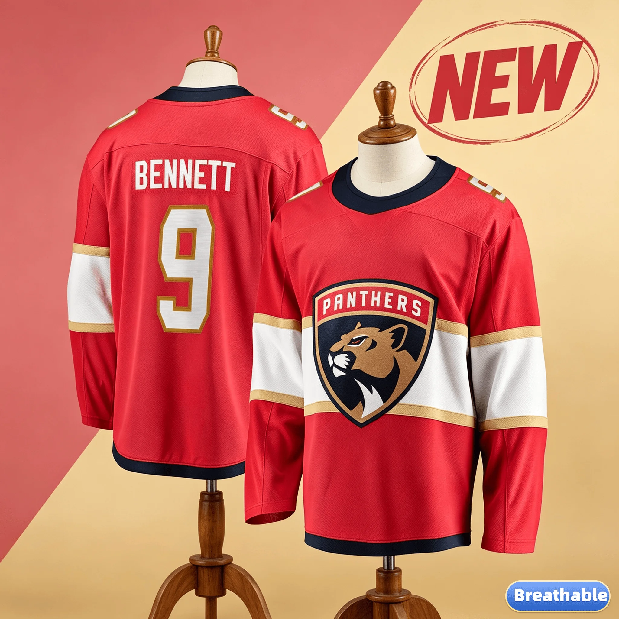 Hockey Jersey - Red with White_Navy_Gold Accents Authentic Athletic Style Must-Have Jersey for Fans & Collectors 3d HD Prints 26