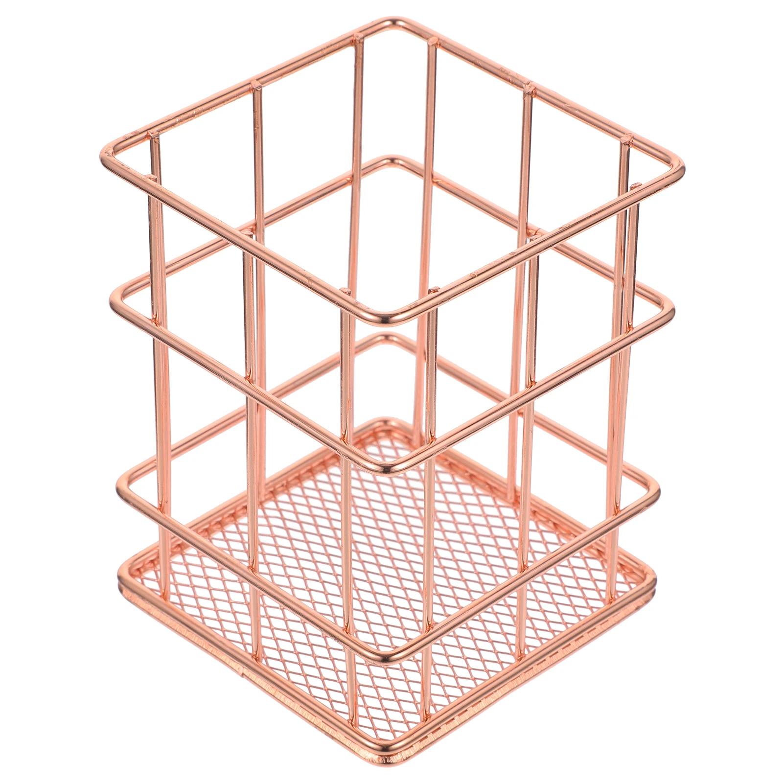 

Rose Gold Metal Pen Holder Multifunctional Desk ganizer Pencil Cup Stationery Storage Makeup Brush Cup Home Office School