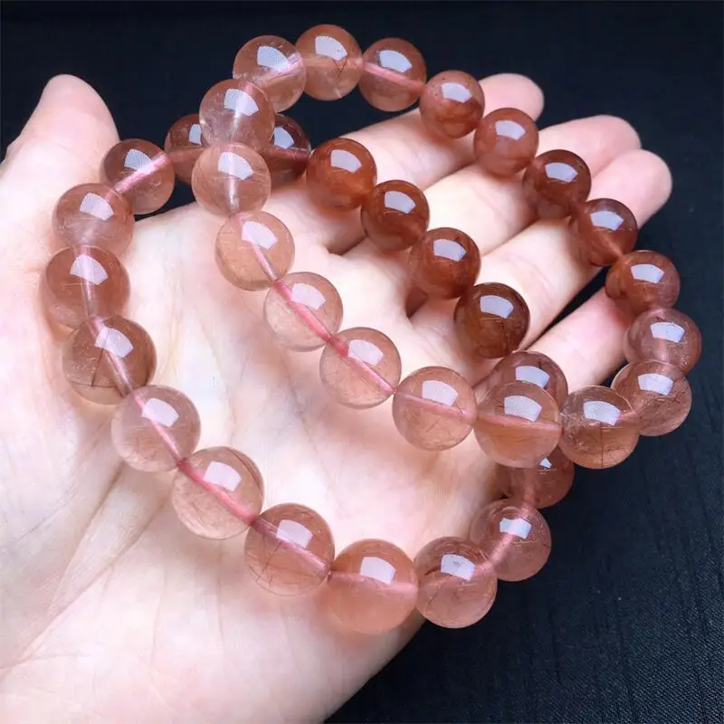 10MM Natural Gradient Rabbit Hair Quartz Bracelet Reiki Healing Fengshui Stone Fashion Jewelry For Women Holiday Gift 1PCS