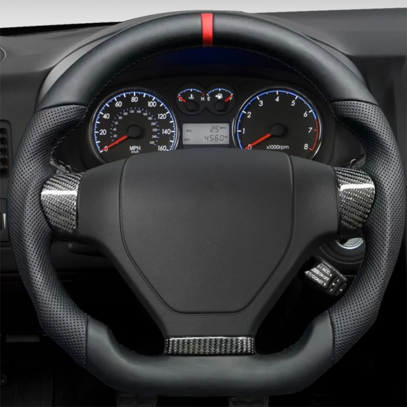Leather Flat Bottom Leather Steering Wheel Fit for Hyundai Tiburon Coupe 2 II