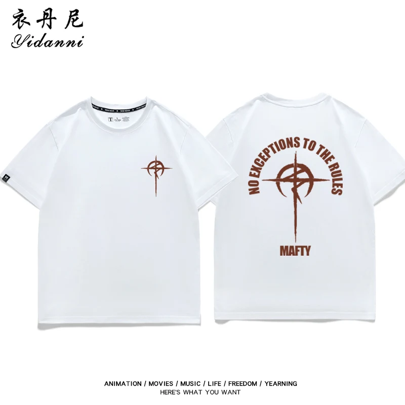 Vintage Sci-Fi Mecha Cross Logo T-Shirt, Retro Anime Streetwear Tee, Sommerliches High-End Anime-Accessoire für Herren und Damen – Detail 10