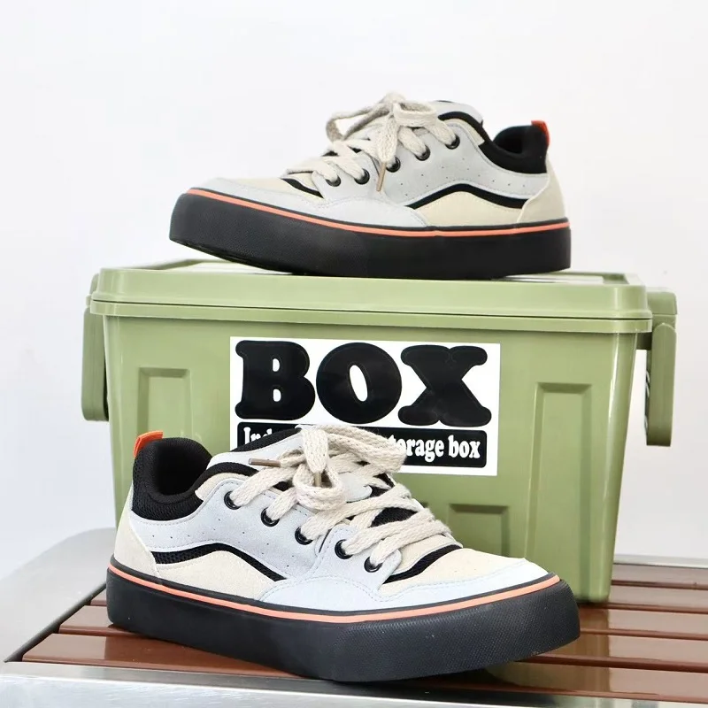 Autumn Men Casual Board Shoes Versatile Trendy Chunky Shoes Nonslip Wearresistant Outdoor Sports Sneakers