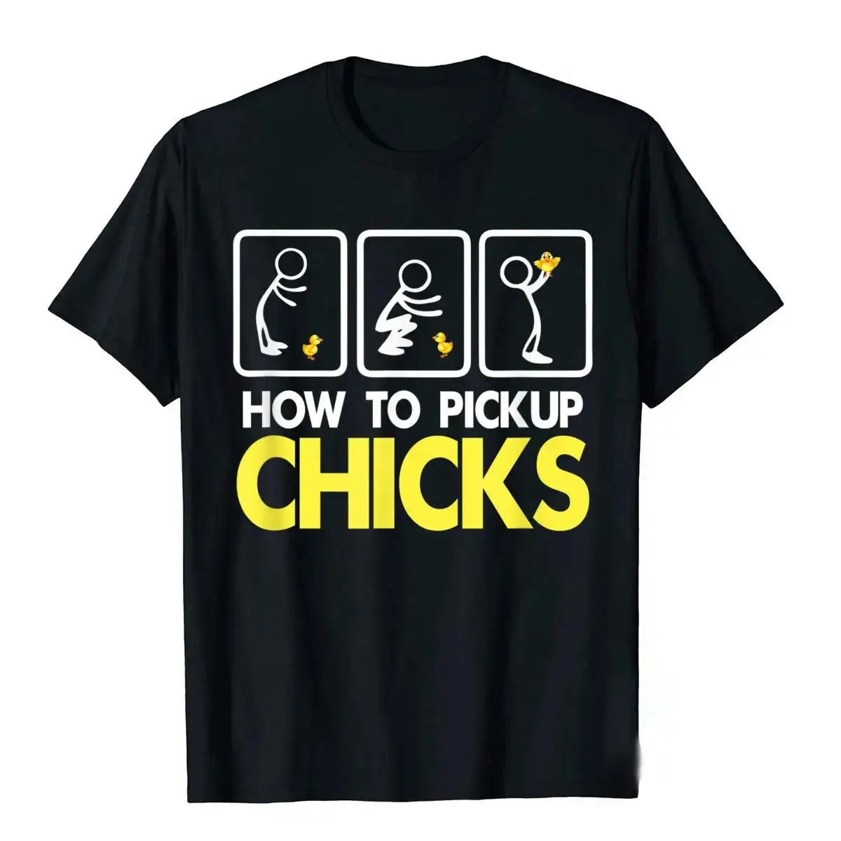 How To Pick Up Chicks Shirt Cute Pick Chicks T-Shirt Cotton Tops & Tees For Men Printing Top T-Shirts Casual Hip Hop