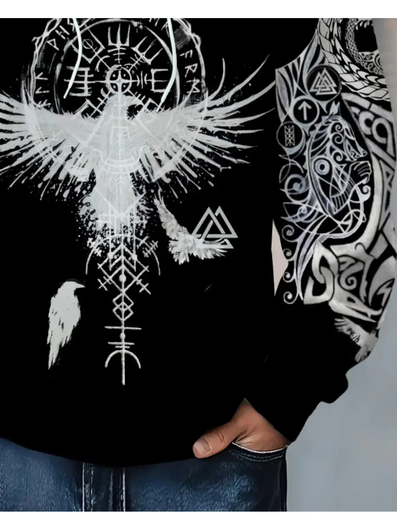 New model: men’s hooded long-sleeve loose-fitting casual printed basic sweatshirt. Perfect for young people in spring, summer, a