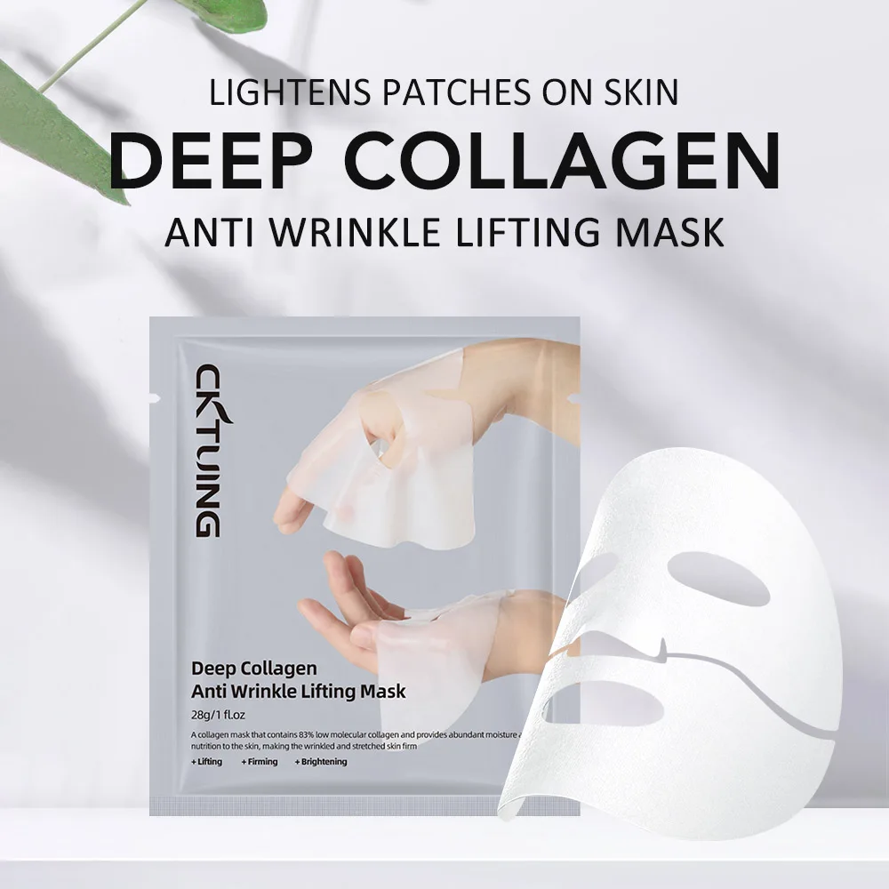 New Bio-Collagen Real Deep Mask Soluble Collagen Sheet Mask with Hydrolyzed Collagen Moisturizing Face Mask for Skin Care