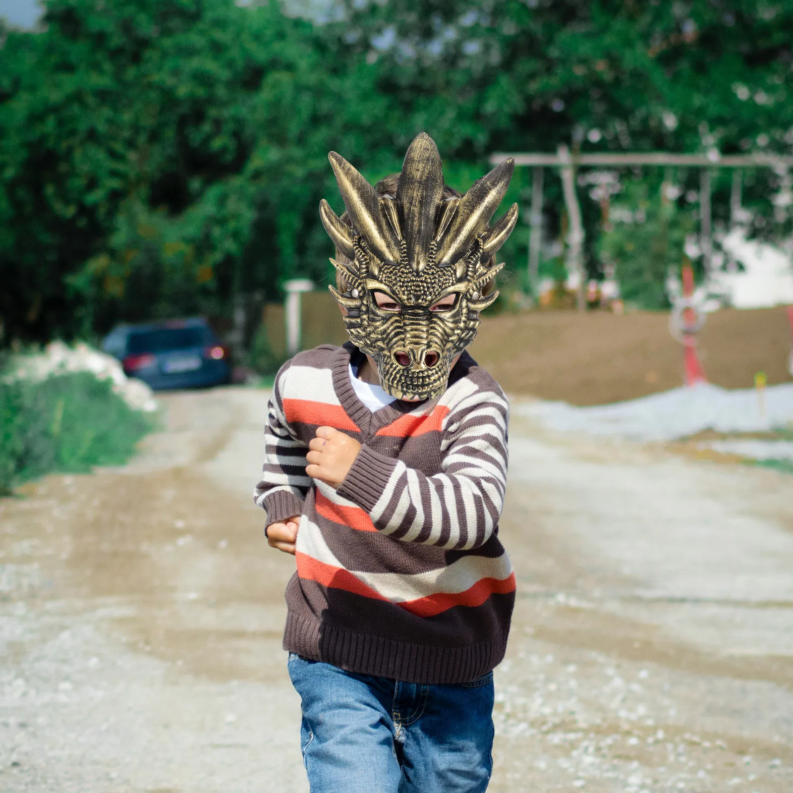 

1pcs Dragon Mask 3d Realistic Dinosaur Cosplay Costume Prop Adjustable Kids Masks Halloween Funny