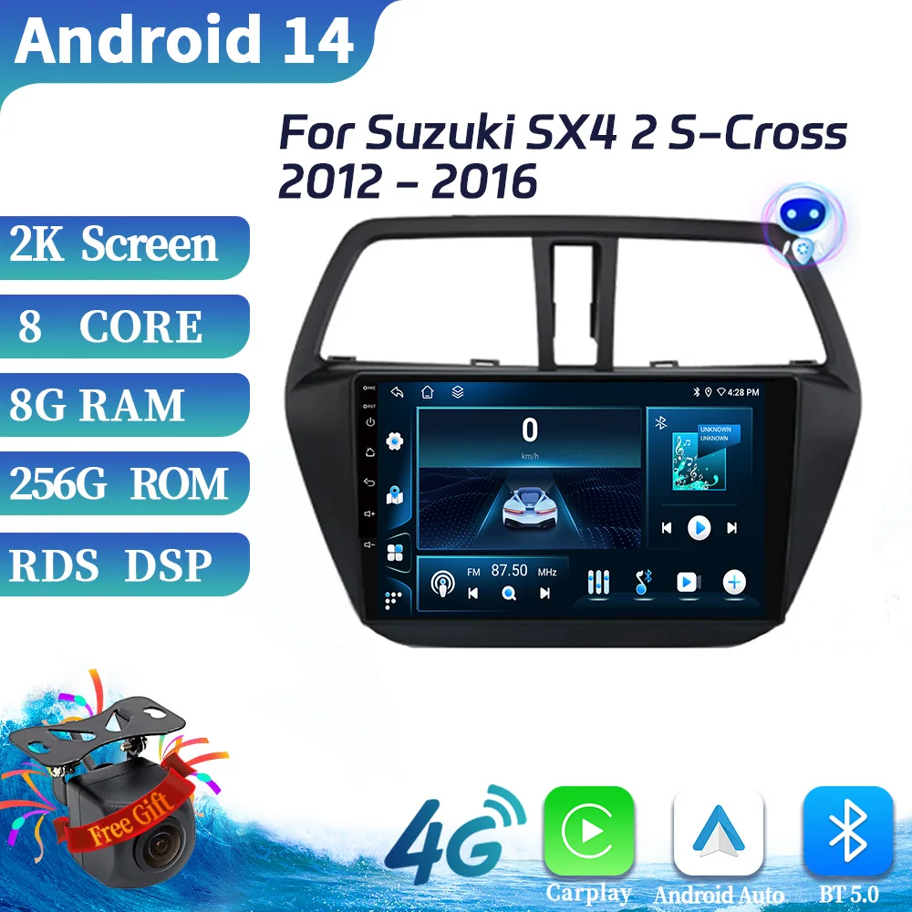 

For Suzuki SX4 2 S-Cross 2012-2016 Car Radio Multimedia Video Player Android Navigation 4G GPS Wireless BT Carplay Touch Screen