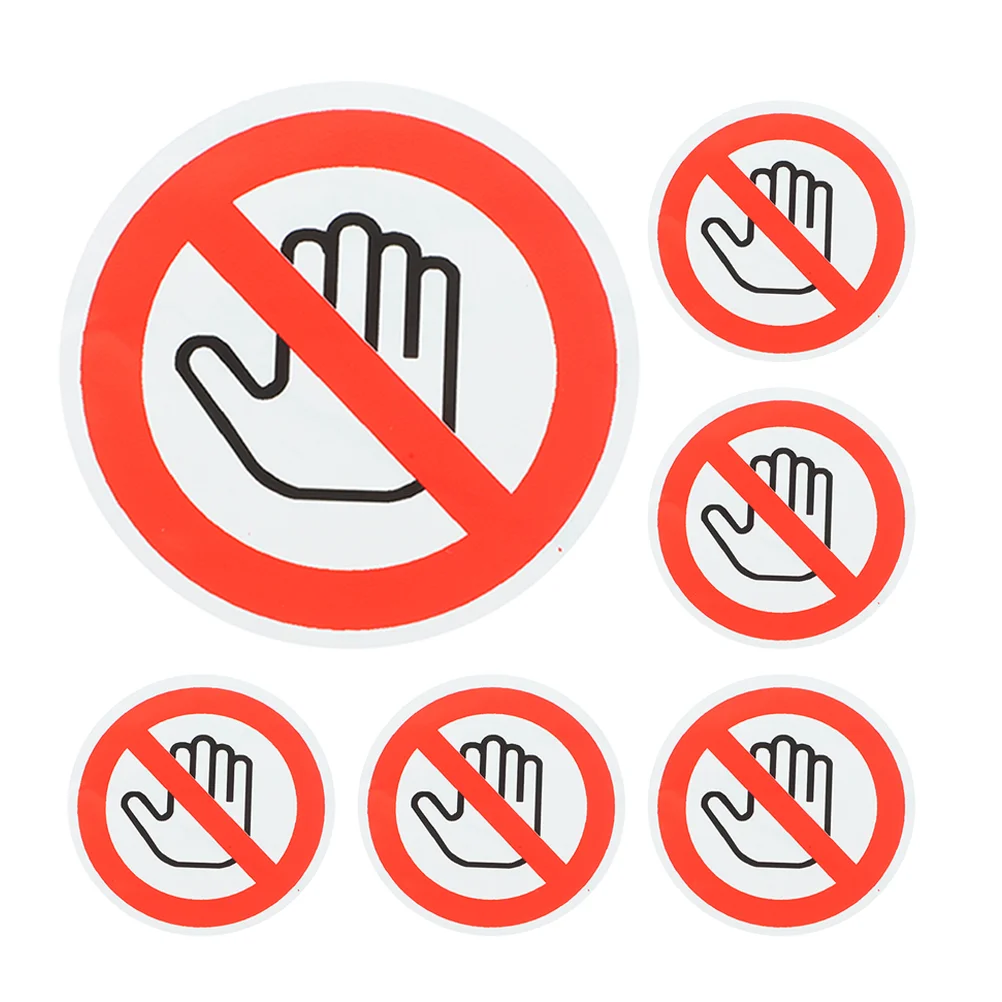

6 Pcs Safety Sign Stickers Do Not Phone Automatic Door Self-adhesive Vinyl Label