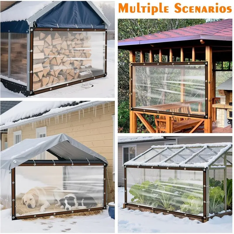 A53Q-Chicken Run Tarp Anti-Tear 6.6 X 10Ft Waterproof Coop Cover For Winter For Poultry Cage Patio Use
